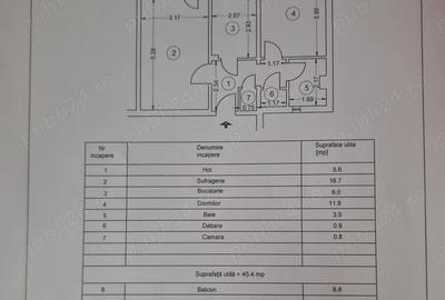 Apartament cu 2 camere decomandat în Central