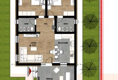 Casă cu 3 camere în Central - 2