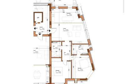 Apartament cu 3 camere în Tineretului