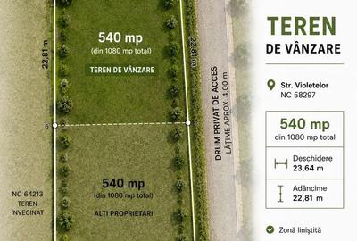 Teren de 540 mp, în Brănești