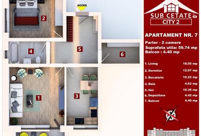 Apartament cu 2 camere si dressing de vanzare - Direct Dezvoltator - 6