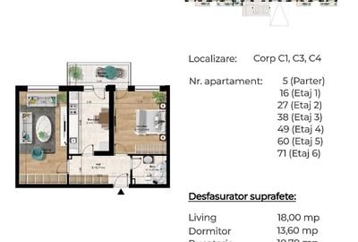 APARTAMENT 2 CAMERE | 58.98MP | ACCES METROU BERCENI | COMISION 0%!!! - 8
