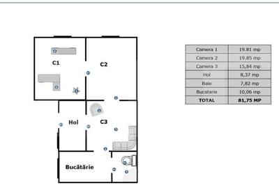 Casa 3 camere, 82 mp, curte de 1200 mp, zona Gheorgheni, posibilitate Park Auto - 1