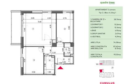 VÂNZARE 3 CAMERE // QUADRA TREES // DIRECT DEZVOLTATOR - 2