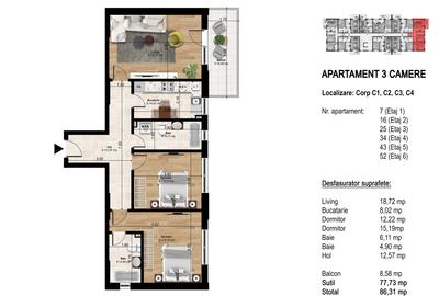 Rate la dezvoltator - Apartament 3 camere 2 bai - Splaiul Unirii/Theodor Pallady - 4