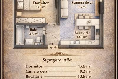 Apartament cu 2 camere în Universitate - 3