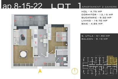 Apartament cu 2 camere decomandat în Theodor Pallady - 3