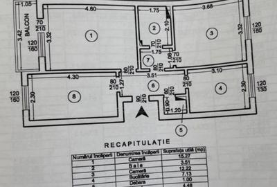Apartament cu 3 camere decomandat, mobilat în Tătărași - 7