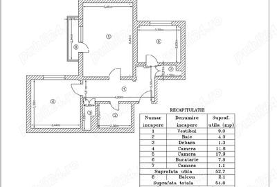 Apartament cu 2 camere decomandat în Central