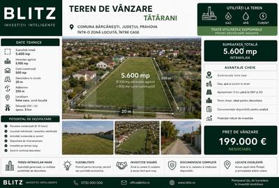 Teren Construcții intravilan de 5600 mp, în Bărcănești