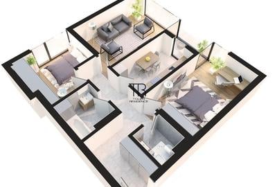 Apartament cu 3 camere în Sud