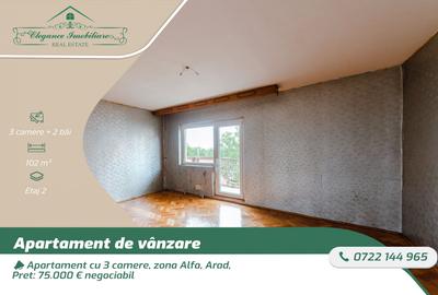 Apartament cu 3 camere decomandat în Alfa - 1