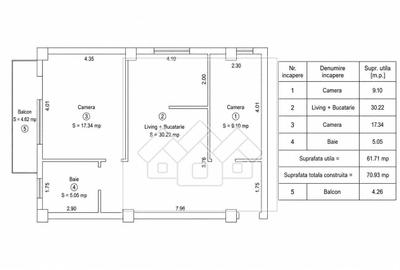 Apartament cu 3 camere în Turnișor