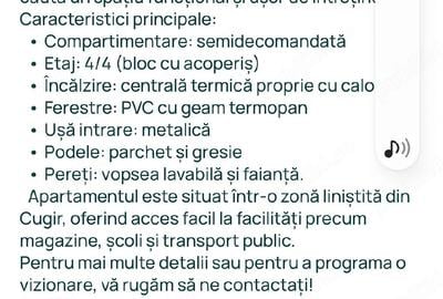 Apartament cu 2 camere semidecomandat în Cugir - 1