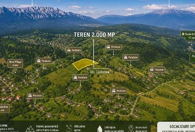 Teren agricol extravilan de 2000 mp, în Bran