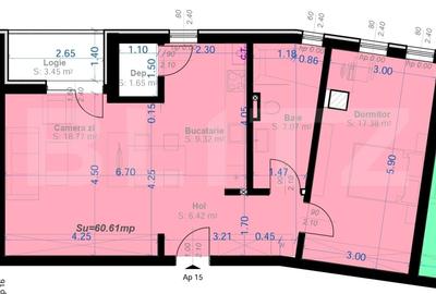 Apartament cu 2 camere semidecomandat în Aradului