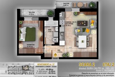 Apartament cu 2 camere decomandat în Titan - 2