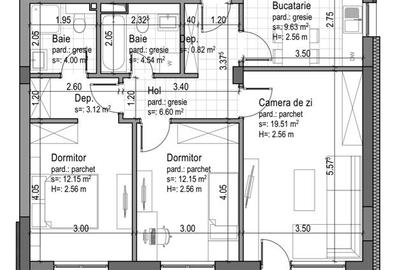 Apartament cu 3 camere decomandat în Tractorul - 4