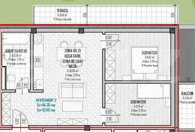 Apartament cu 2 camere semidecomandat în Baciu - 1