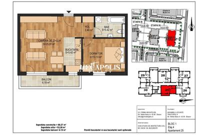 Apartamente 2 camere  Cartierul Tractorul  /  Mall Coresi - 2