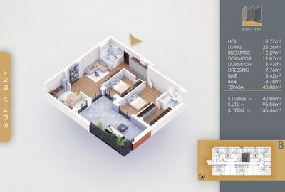 Apartament 3 camere Pallady -Brauner,TERASA,Metrou Nicolae Teclu 8 min