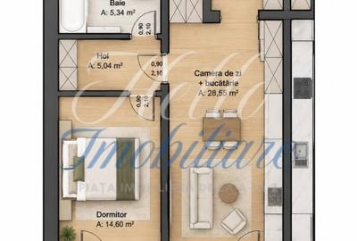 Apartament cu 2 camere semidecomandat în Sopor