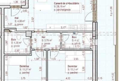Apartament cu 3 camere, 67 mp, terasa de 22 mp, etaj intermediar, zona Terra - 1