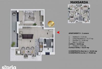 Apartament cu 2 camere în Central - 1