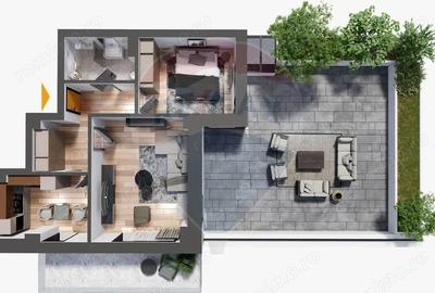 Apartament cu 2 camere decomandat în Cug - 3