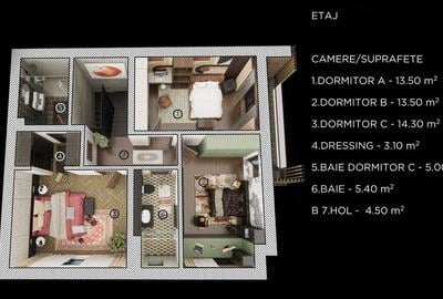 Duplex cu 4 camere cu Canalizare în Florești - 3