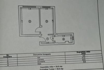 Garsoniera Decomandata tip Studio - Bloc de apartamente - Parter Inalt . - 3