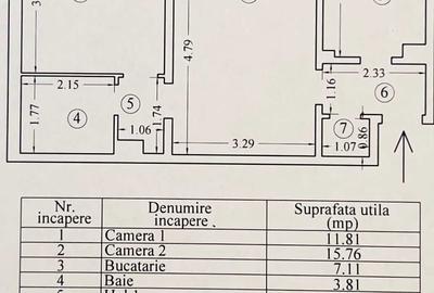 Apartament cu 2 camere semidecomandat în Central - 1