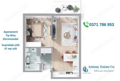 Apartament cu 2 camere decomandat în Nufărul - 2