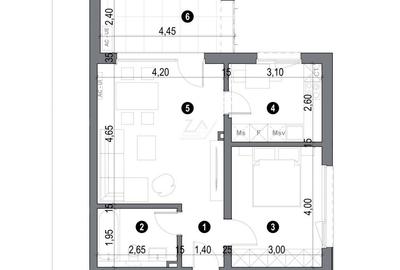 Apartament cu 2 camere semidecomandat în Freidorf - 9
