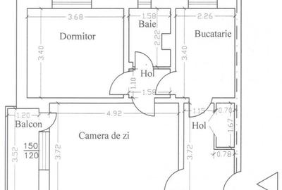 Apartament cu 2 camere circular în Sud