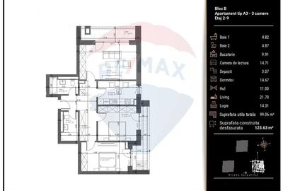 Apartament cu 3 camere decomandat în Răcădău - 19