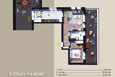 Apartament 2 camere cu doua terase absolut spectaculoase lângă Parcul Teilor - 2