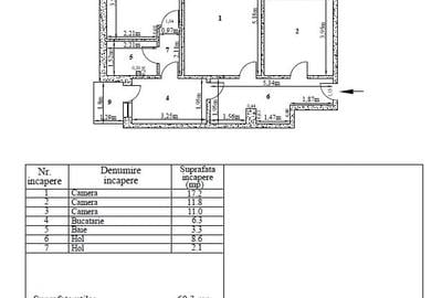 Apartament cu 3 camere în Țiglina 2 - 5