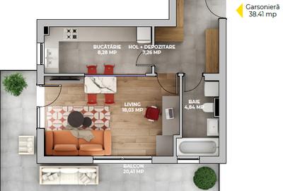 Garsonieră spațioasă cu terasă generoasă de 20 mp – Avantgarden3 Brașov, Faza V - 2