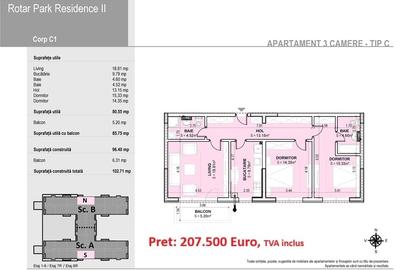 3 camere Rotar Park Residence-2-10min Metrou..... PROMOTIE LUNA DECEMBRIE!!!!! - 2