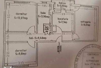 Vand apartament 3 camere ,decomandat ,zona inel l - 5