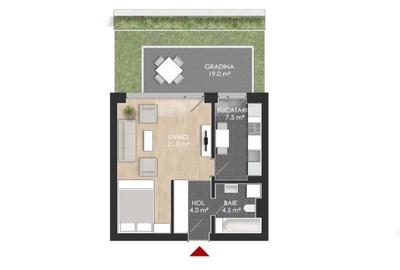 Garsonieră semidecomandată în Nord