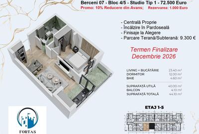 Apartament cu 2 camere decomandat în Vest