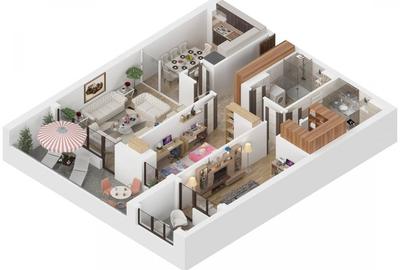 Apartament cu 3 camere Isaran Residence Brasov - 98.35 mp util + terasa - 3