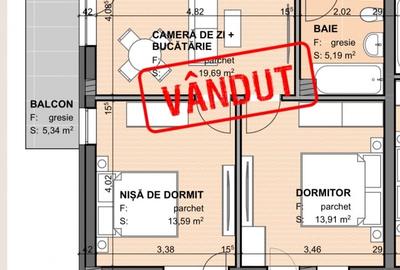 4 Apartamente de vanzare cu 3 camere la stadiul de semifinisat in Apahida - 4