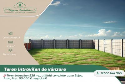 Teren intravilan 828 mp, utilitati complete, zona Bujac, Arad