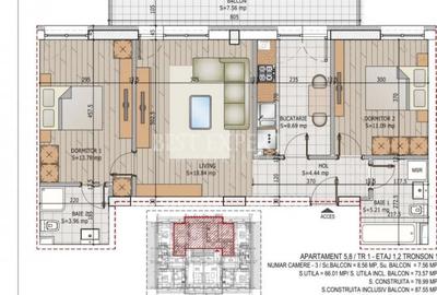 Apartament cu 3 camere decomandat în Titan - 1