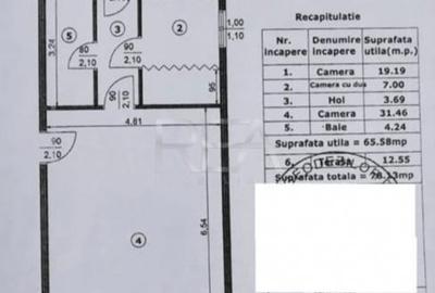Apartament cu 3 camere semidecomandat în Unirii