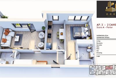 Ap 2 cam si 2 bai decomandat 61m, incalzire pardoseala,predare10/2025,Giurgiului - 2