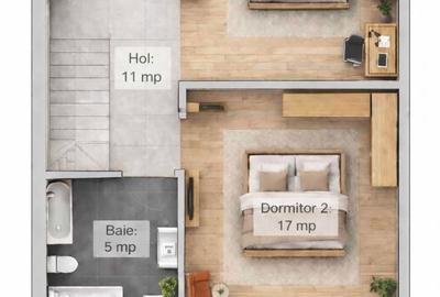 Casă cu 3 camere în Mărtinești - 7